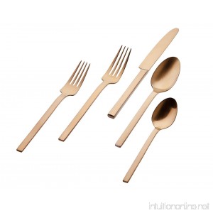 Godinger 20 Piece Service For 4 Atlas Matte Flatware Set - PVD colors dishwasher safe Copper Stainless Steel Cutlery Set With 4 Soup Spoons 4 small Spoons 4 Knifes 4 Forks 4 small Forks - B078KKYTJT
